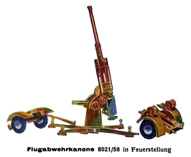1939: Flugabwehrkanone – Anti-Aircraft Gun (shown in firing mode), Märklin 8021/56