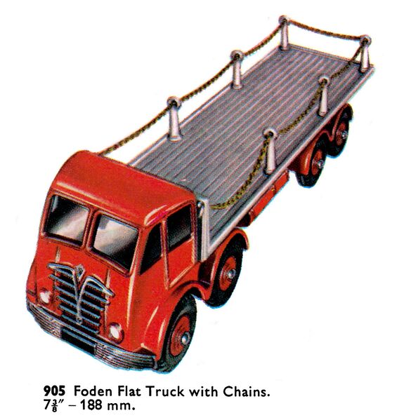 File:Foden Flat Truck with Chains, Dinky Toys 905 (DinkyCat 1963).jpg