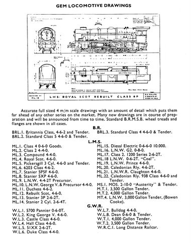 1955: GEM Locomotive Drawings