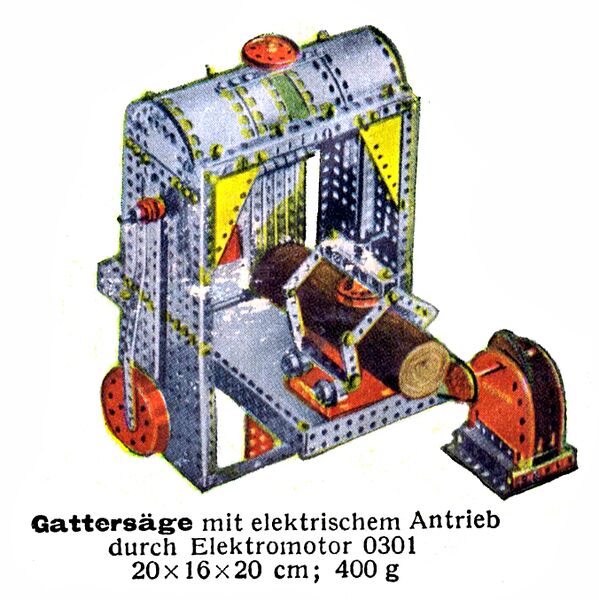 File:Gattersäge mit elektrischem Antrieb - Electric Harrow Saw, model, Märklin Minex (MarklinCat 1939).jpg