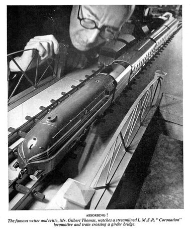 Gilbert Thomas inspects a somewhat shorter version of the train! This photo was regularly used in contemporary B-L advertising
