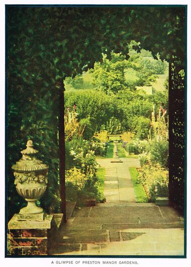 1935: "A Glimpse of Preston Manor Gardens"