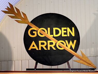 Golden Arrow metal locomotive header badge