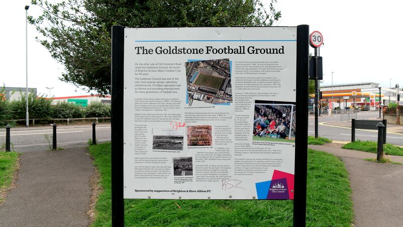 File:Goldstone Football Ground, commemorative sign (Brighton 2018).jpg