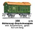 Goods-Baggage Car - Güterzug-Gepackwagen, Märklin 390 (MarklinCat 1939).jpg
