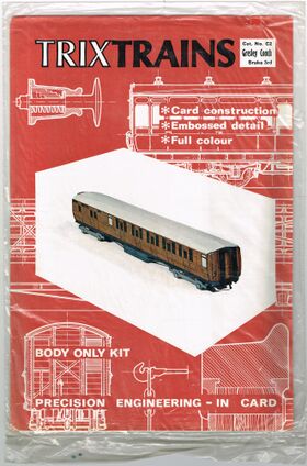 Gresley LNER Coach, brake 3rd class, Trix Trains card kit C2