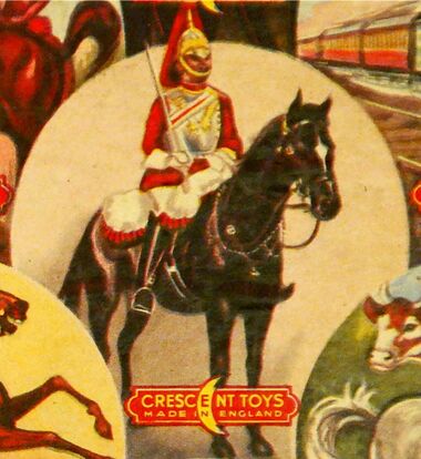 Crescent Toys colour graphic of a mounted guardsman