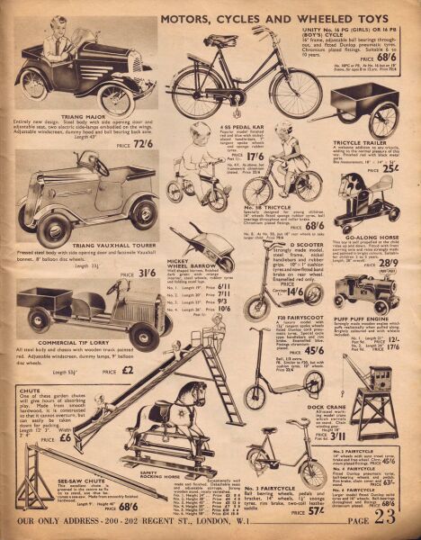 File:Hamleys 1939 catalogue, page23, Motors, Cycles, and Wheeled Toys (HamleyCat 1939).jpg