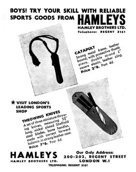 1940: WW2 advert, concentrating on sporting goods