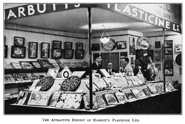 Harbutt's Plasticine Ltd. stand, BIF, 1938 or 1939