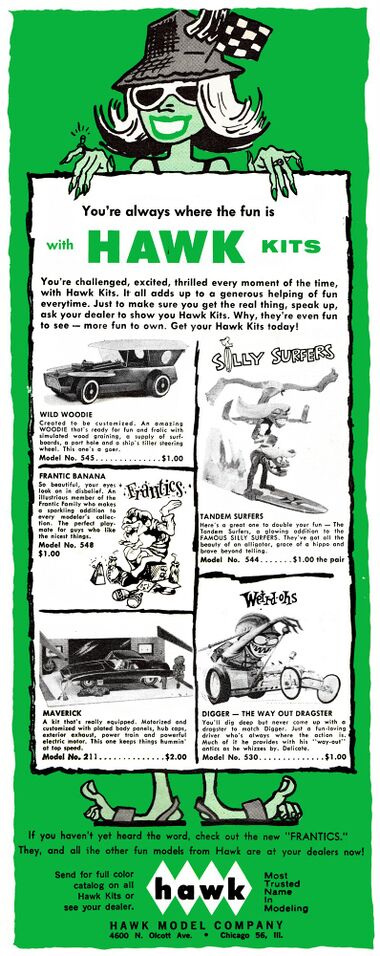 1965: Hawk Model Company advert, Boys Life magazine