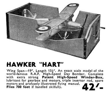 1935: FROG Hawker Hart model biplane