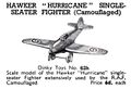 Hawker Hurricane Single-Seater Fighter (camouflaged), Dinky Toys 62h (MeccanoCat 1939-40).jpg