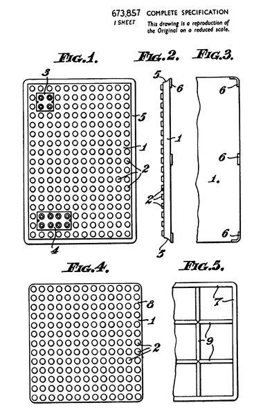 1949: Hilary Page patent for the baseplate (granted 1950)
