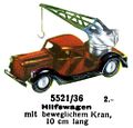 Hilfswagen - Rescue Truck with Crane, Märklin 5521-36 (MarklinCat 1939).jpg