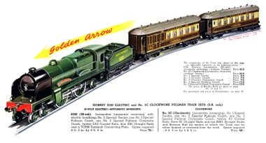 1938: Hornby No.3 "Golden Arrow" Pullman train set