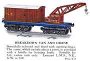 Hornby Breakdown Van and Crane (1928 HBoT).jpg