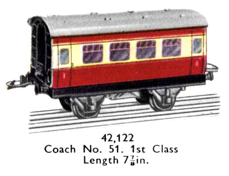 File:Hornby Coach No51 1st Class 42,122 (Mat 1956).jpg