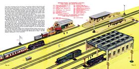 Hornby-Dublo Book of Trains, accessories, double-page layout