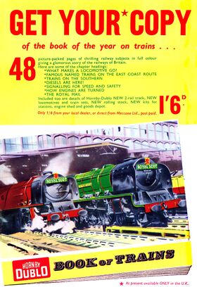 Advert for the Hornby Dublo Book of Trains, Meccano Magazine, November 1959
