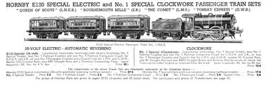 1939: Hornby E120 Special Passenger Train Sets, including Queen of Scots