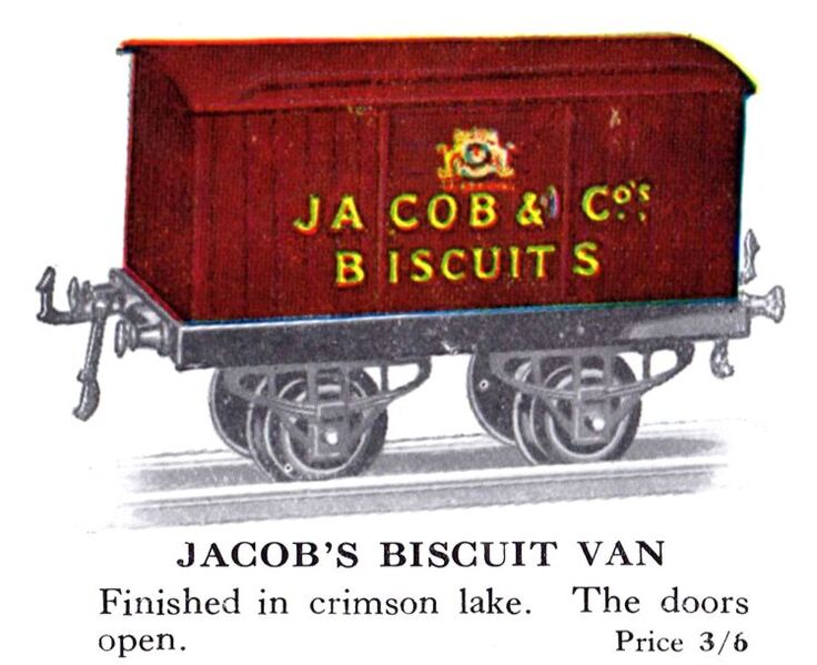 File:Hornby Jacob's Biscuit Van (1928 HBoT).jpg