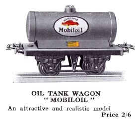 Hornby Mobiloil oil tanker wagon, 1931 image