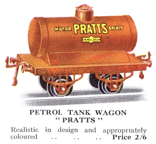 File:Hornby Petrol Tank Wagon, Pratts (HBoT 1930).jpg