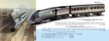 1939: Hornby gauge 0 "Silver Jubilee" train set