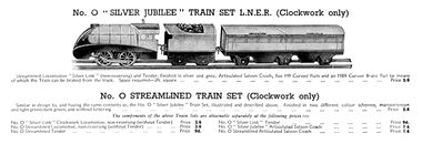 ~1939-: Hornby gauge 0 "Silver Jubilee" Train set