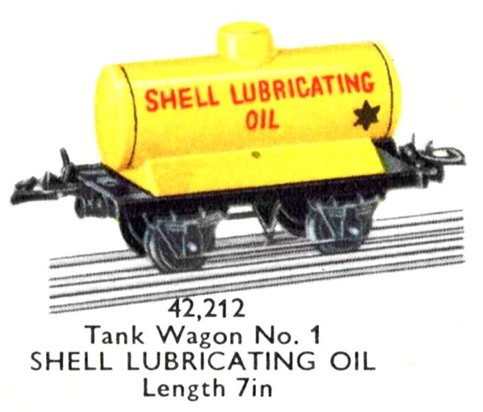 File:Hornby Tank Wagon No1 (Shell Lubricating Oil) 42,212 (MCat 1956).jpg