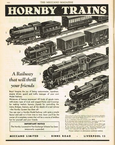 1940: Hornby Trains advert