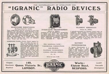 1924: Igranic Radio Devices