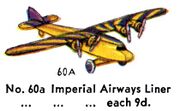 Imperial Airways Liner, Dinky Toys 60a (1935 BoHTMP).jpg