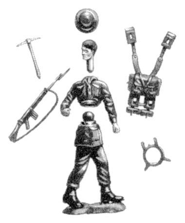Infantry Swoppets: Exploded view showing parts