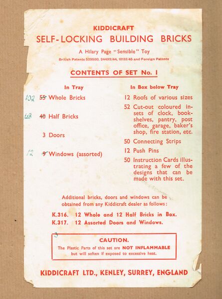 File:Inner box contents label, Self-Locking Building Bricks, Set No1 (Kiddicraft ~1947).jpg