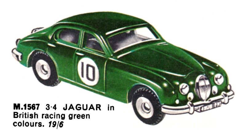 File:Jaguar 3point4, British racing green, Minic Motorways M1542 (TriangRailways 1964).jpg