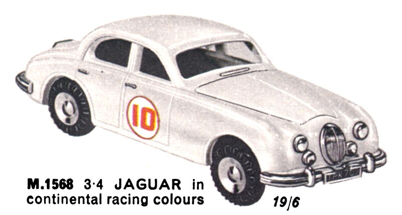 File:Jaguar 3point4, continental racing colours, Minic Motorways M1542 (TriangRailways 1964).jpg