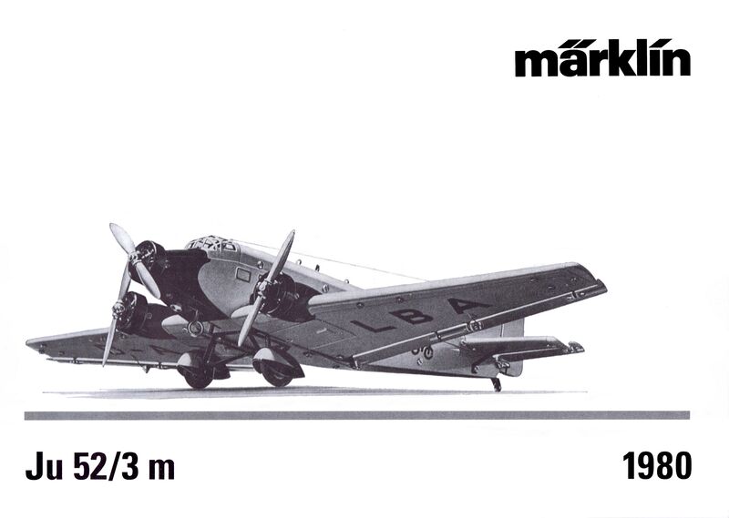 File:Ju52-3m clockwork model aircraft, manual, front cover (Märklin 1980).jpg