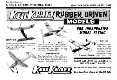1963: Keil Kraft rubber-band model aircraft, Meccano Magazine