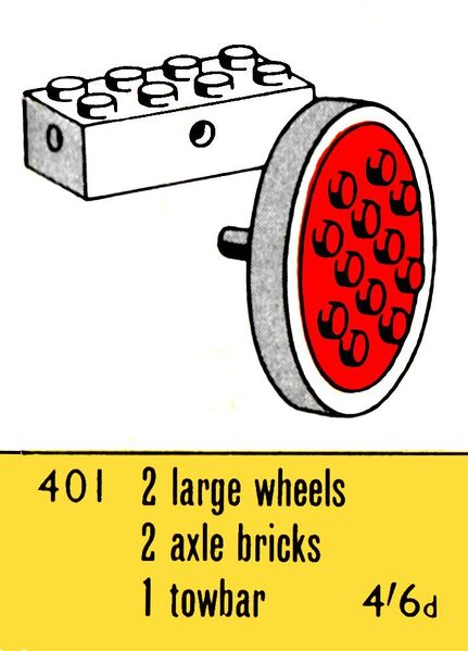 File:Large Wheels, Lego Set 401 (Lego ~1964).jpg