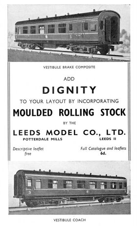 "Add Dignity to Your Layout", 1939 Leeds advert for moulded rolling stock