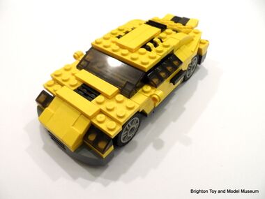 Lego creator 4939, Sports Car. The model has working gullwing doors and a lifting boot/rear door, and achieves its stylish look without relying on any specialised or custom pieces