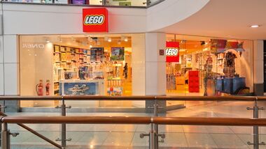 June 2015: exterior of Brighton's Lego Store, inside Churchill Square Shopping Centre