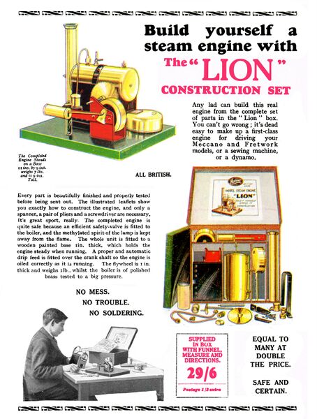 File:Lion stationary steam engine, colour (Hobbies 1930).jpg