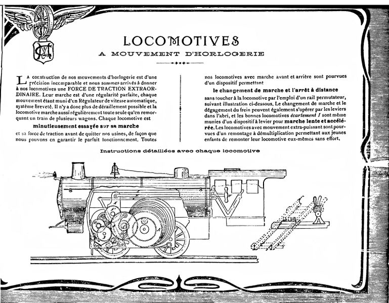 File:Locomotives A Mouvement D'Horologie - Clockwork Locomotives, Märklin (MärklinCatFr ~1921).jpg