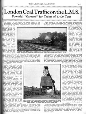 1937: "London Coal Traffic on the LMS: Powerful "Garratts" for loads of 1,400 Tons"
