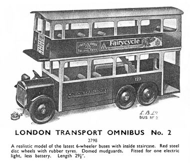 a later, London Transport version of the toy bus