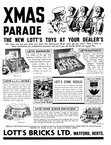 December 1939: Lott's "Christmas Parade" advert