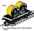 Low-sided Wagon with Cable Drums D1, Hornby Dublo 4646 (HDBoT 1959).jpg